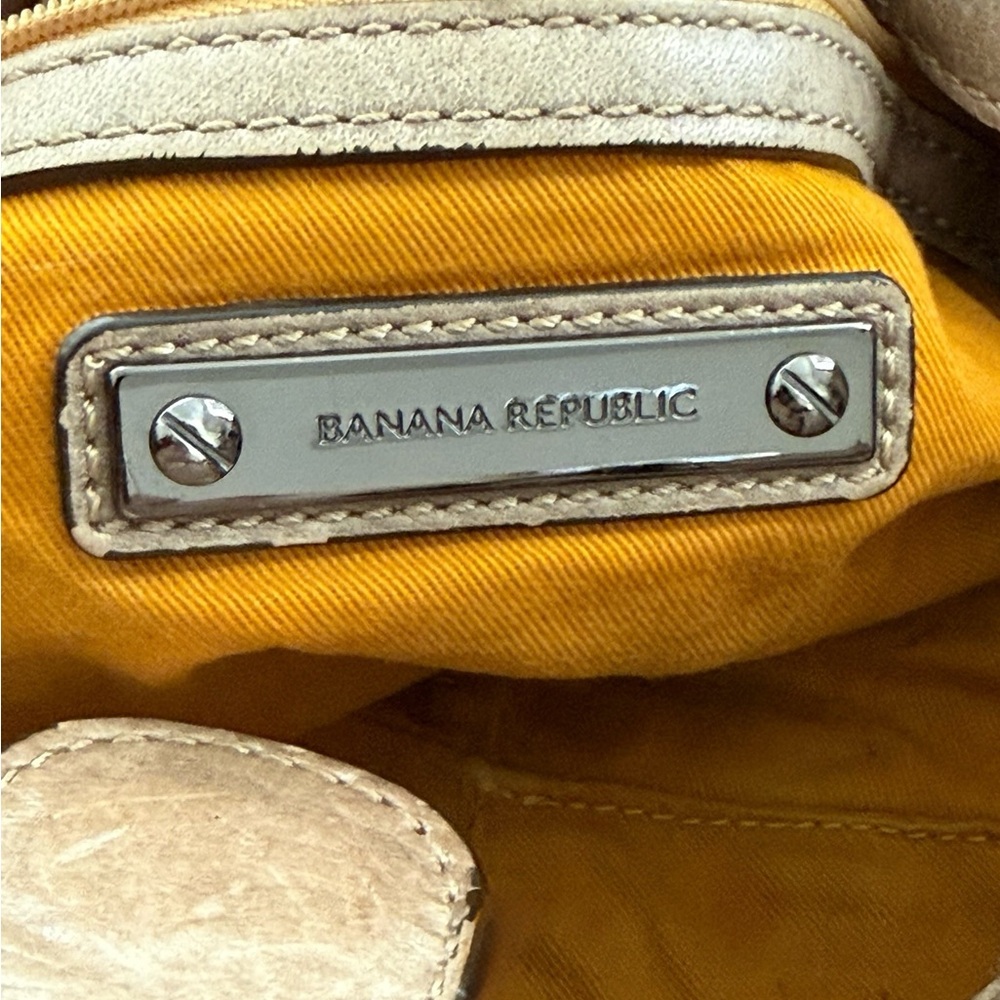 Banana Republic Taupe Brown Leather Hobo Bag with Studs - Picture 4 of 5
